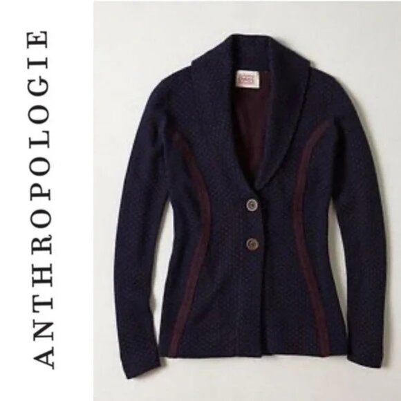 Anthropologie Rosie Neira Dotted Knit Sweater Blazer Medium ASO Vampire Diaries - Picture 3 of 11